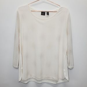Chicos Travelers Offwhite Top sz 3 XL